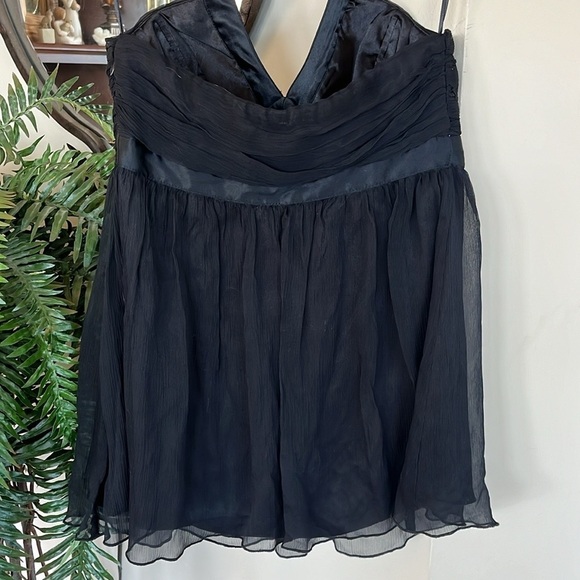 Brand New Express Silk Black V-Neck Swarovski Crystal Jeweled Party Top Dressy - Picture 7 of 16
